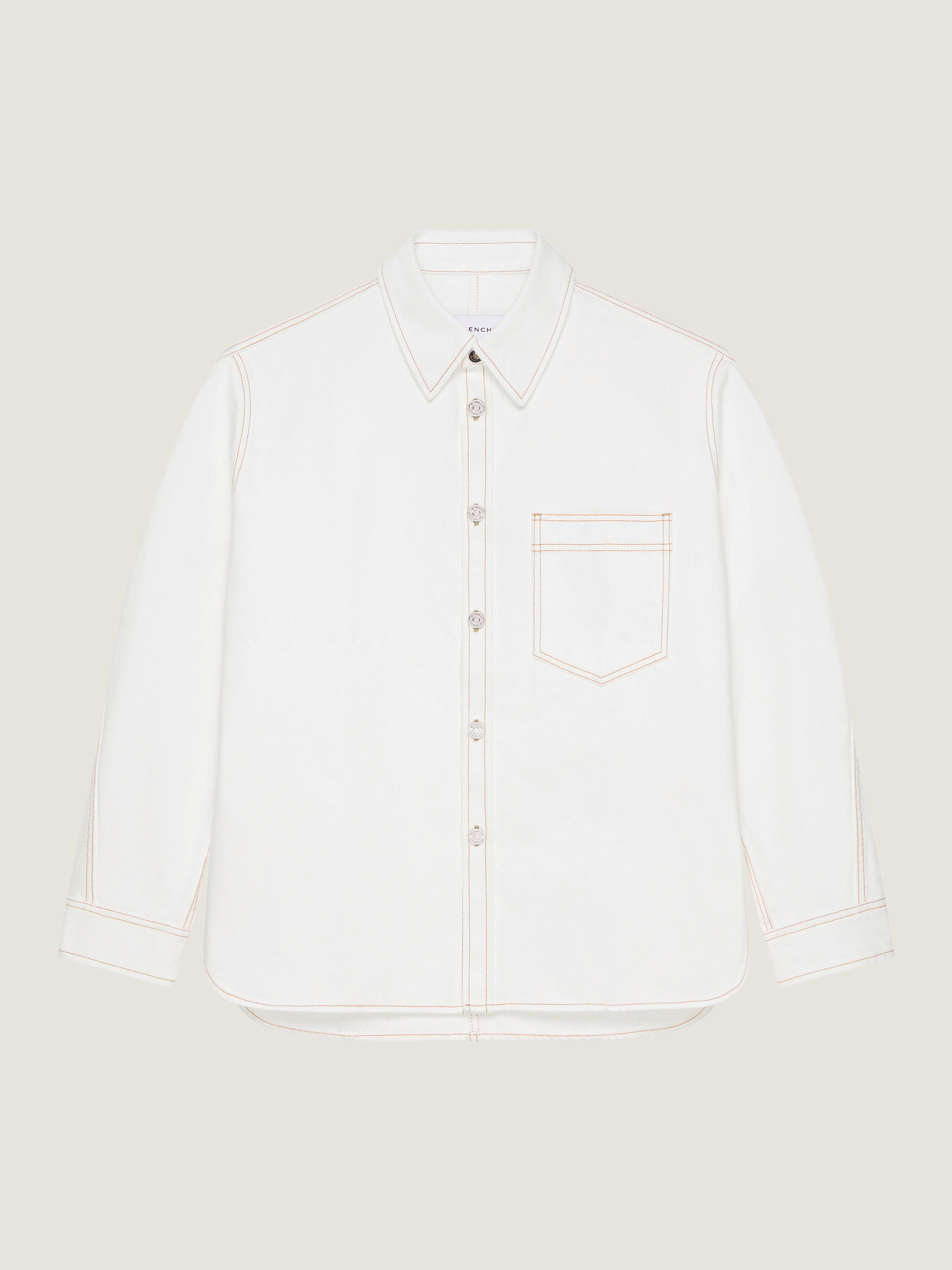 Couture Seam overshirt in white denim
